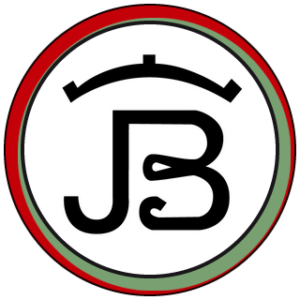 Hierro de la Ganadería de Pincha con las letras J y B enlazadas y el color de la divisa roja y verde